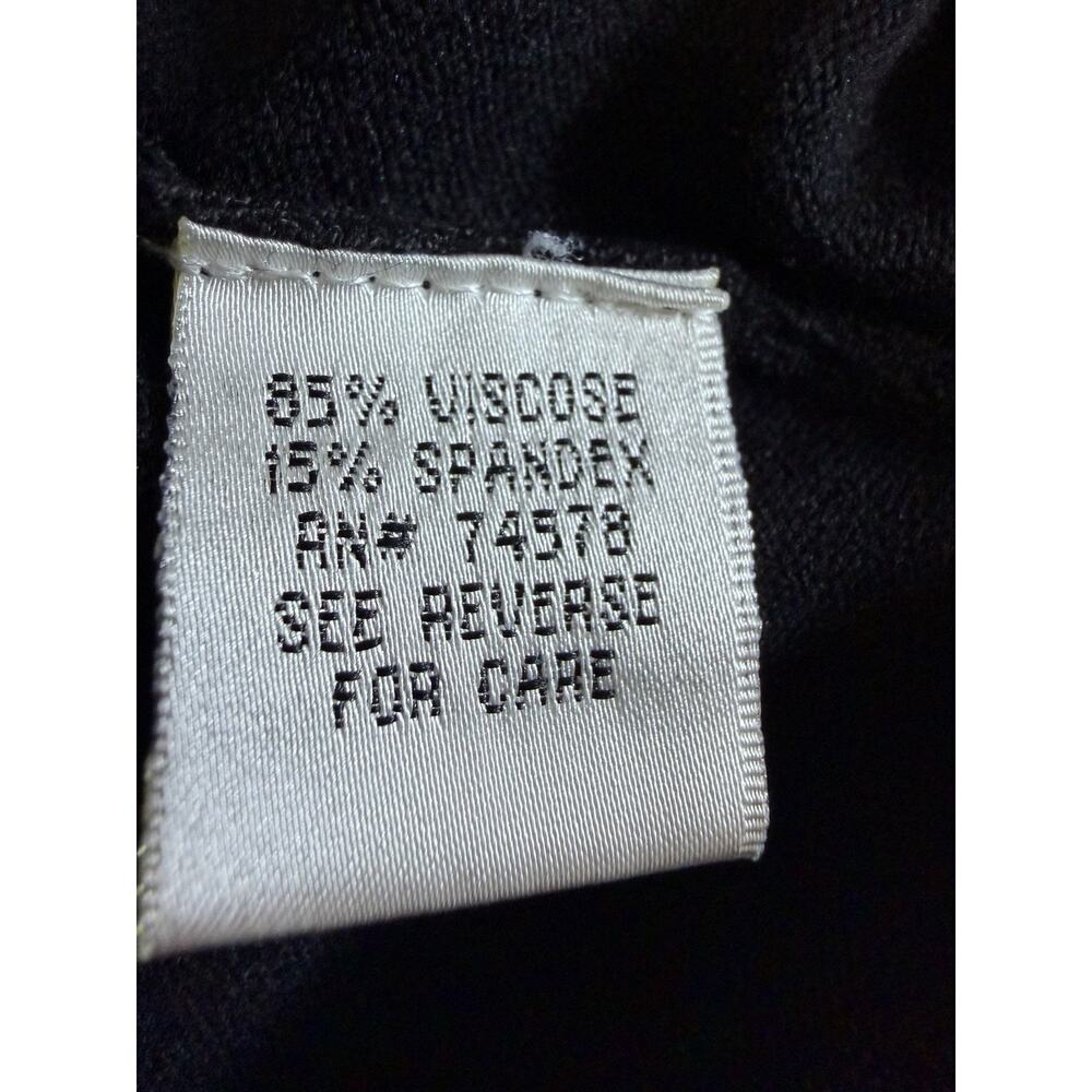 Cache Black Cold Shoulder Wrap Top M Viscose Stretch Surplice Long Sleeve - Picture 7 of 8